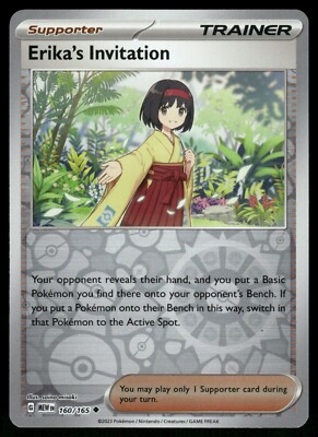 Erika's Invitation Reverse Holo NM 160/165 Scarlet & Violet 151 Pokemon Card