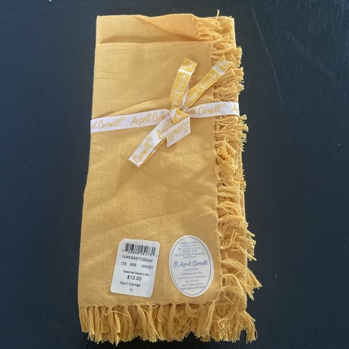 NWT April Cornell Essential Cotton Napkin Set Of 2 Gold Still Bundled And Tied