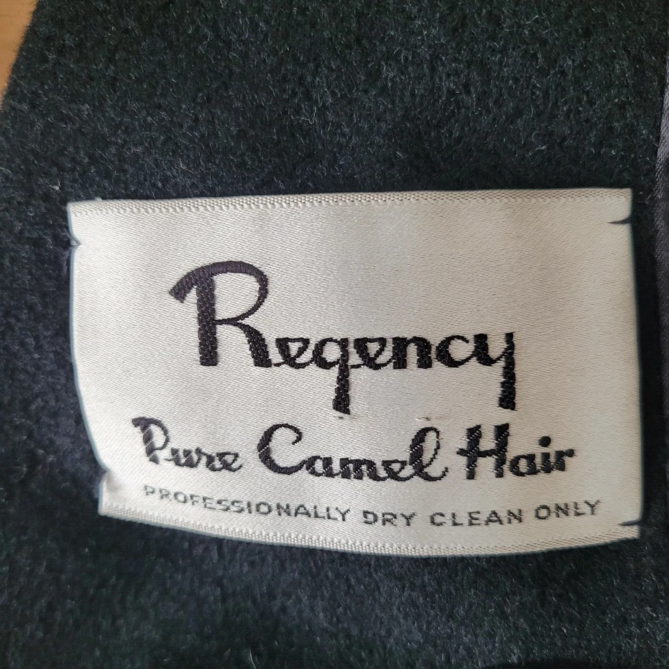 Abrigo de invierno vintage Regency 100 % pelo camel negro EE. UU. pequeño/medio pesado y cálido Foto 3 de 4