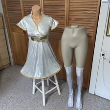 Dance Costume Curtain Call Small Adult Jazz Tap Acro Metallic Futuristic W/spats