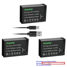 Kastar LP-E17H Pro Battery W/ Type-C for Canon EOS RP, EOS R10 Mirrorless Camera
