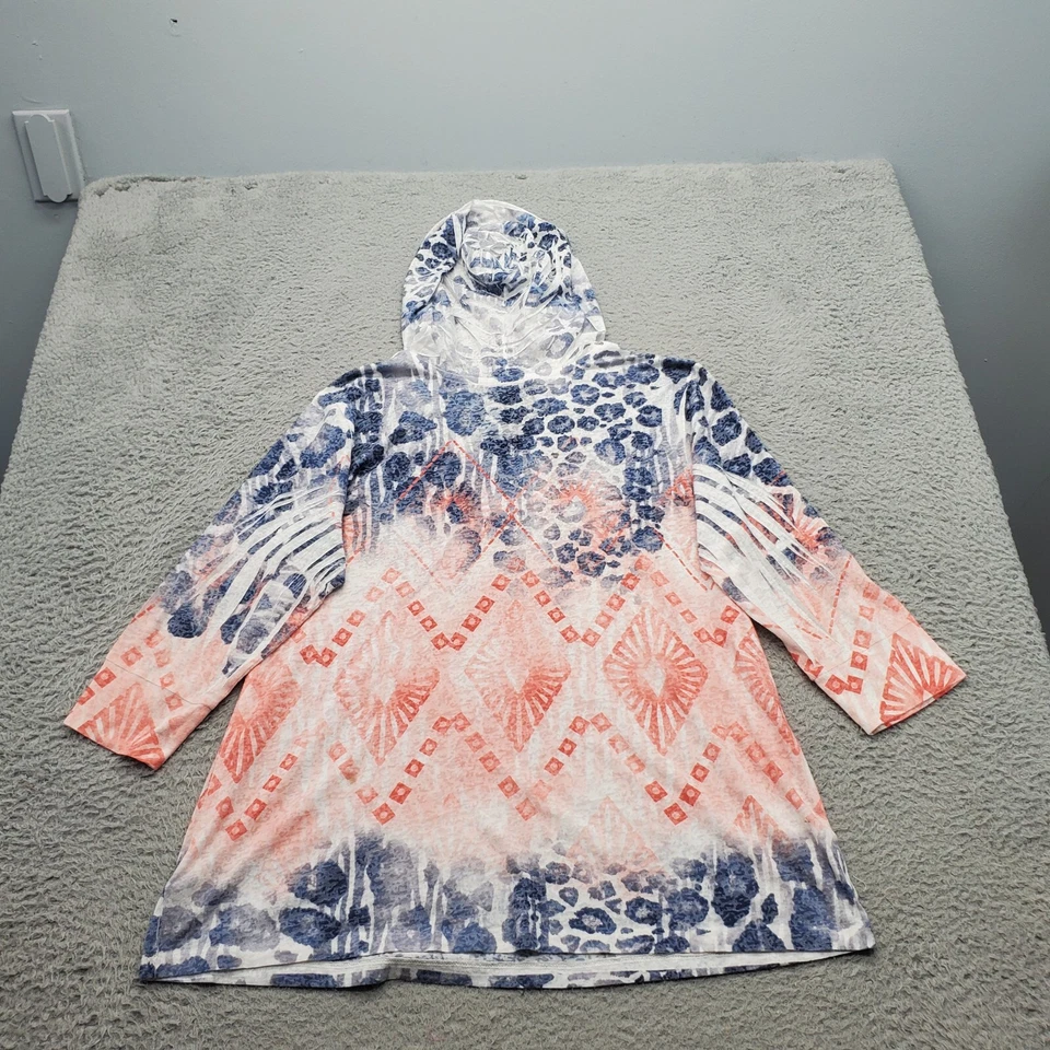 Style&co. Sudadera con Capucha Mujer XL Multi Tie Dye Cuentas Manga Larga Calce Regular Pullover Foto 2 de 4