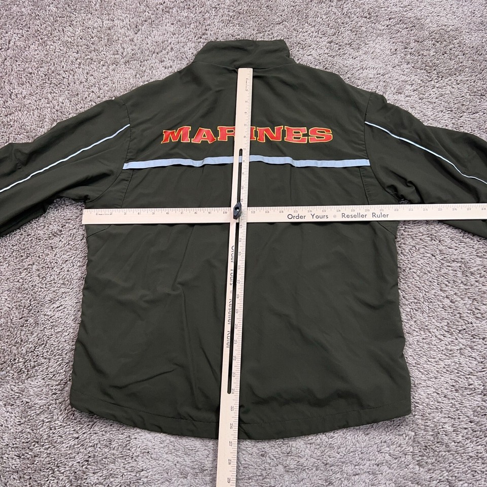 Marines Jacket Mens Medium Army Green New Balance Windbreaker Semper