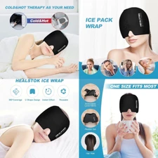 Migraine Headache Relief Cap Hat Hot Cold Head Therapy Gel Ice Wrap Pain Relief