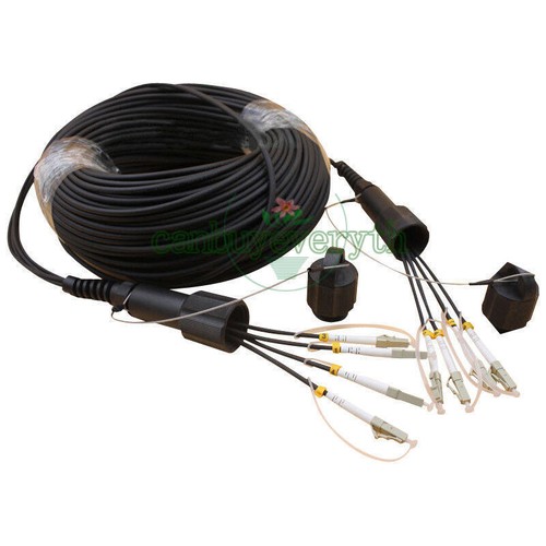 100M LC-LC UPC SM 4 Strand Armored Field TPU Optical Patch Cord Waterproof Head - Afbeelding 2 van 4