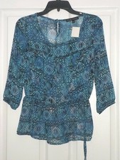 ***SIMPLY IRRESISTIBLE BLOUSE COVER UP SIZE S BLUES MADE IN USA NWT
