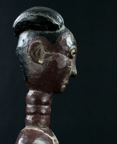 Art Africain - Femme "Colon" Agni Anyi sur Socle - Visage Magnifique - 27,5 Cms - Photo 11 sur 12