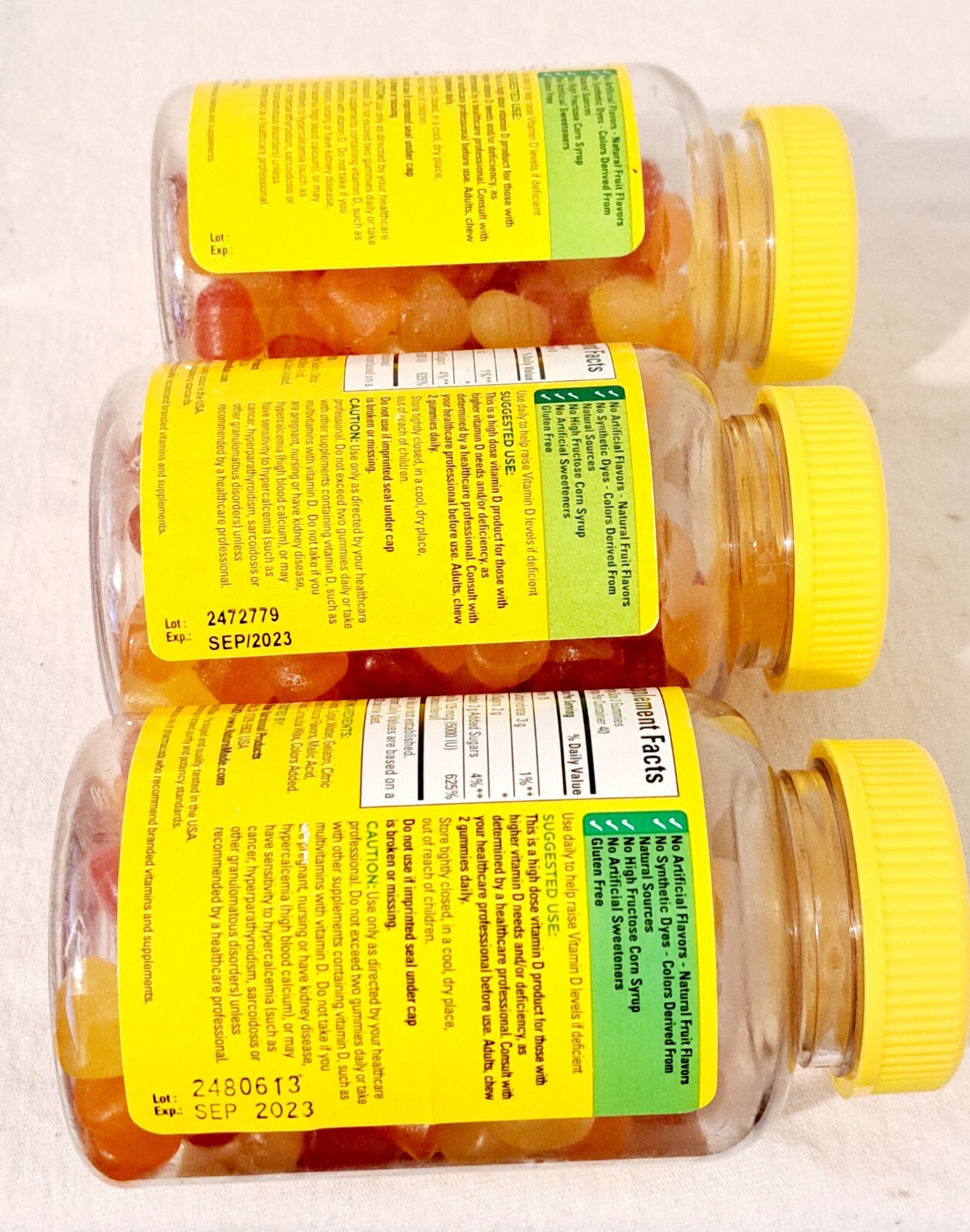 3 Pack: Nature Made Extra Strength Vitamin D3 5000 IU Exp. 9/30/23