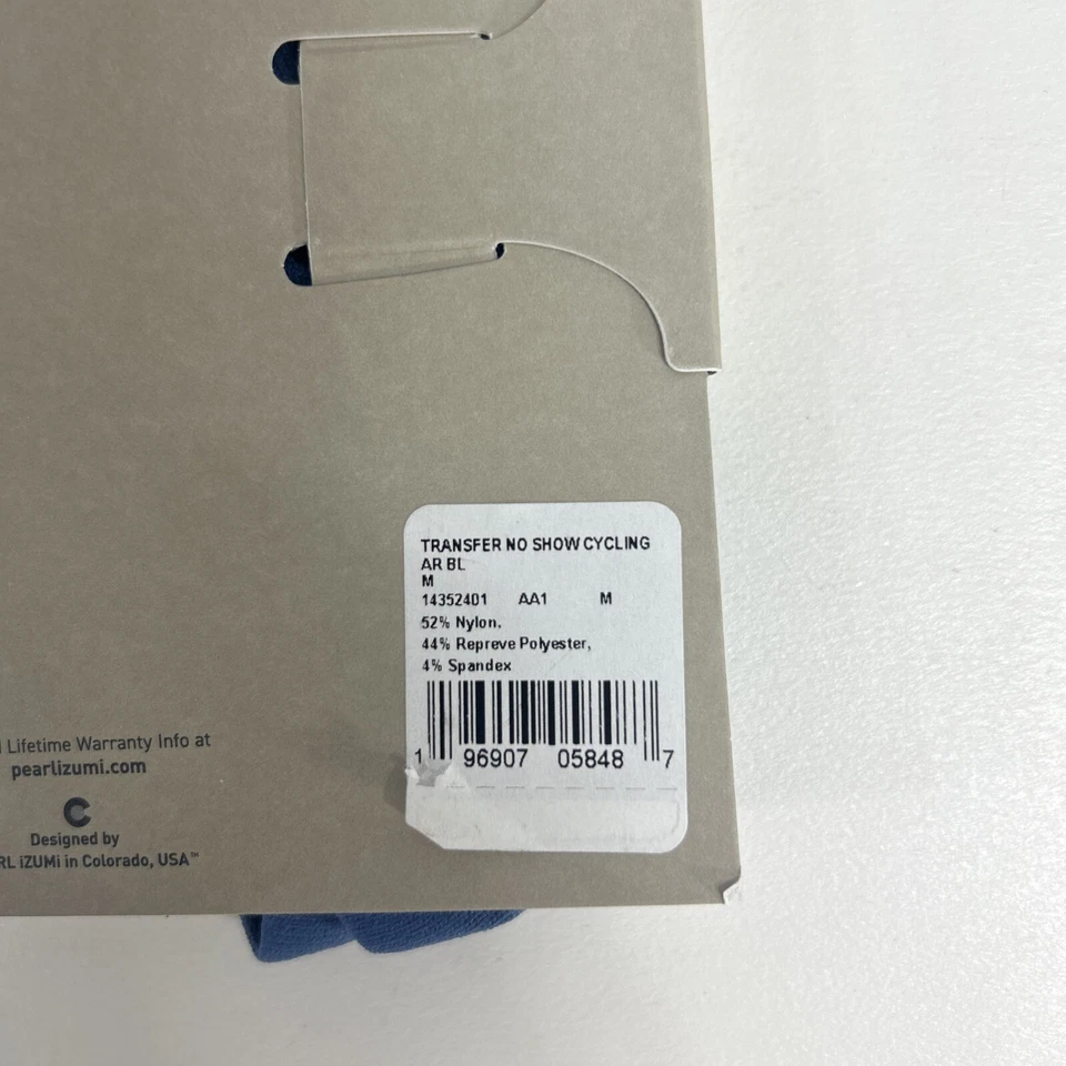 Calcetín PEARL iZUMi Transfer No Show - Unisex Talla Mediana Azul Ártico ☼ $20 Foto 3 de 3