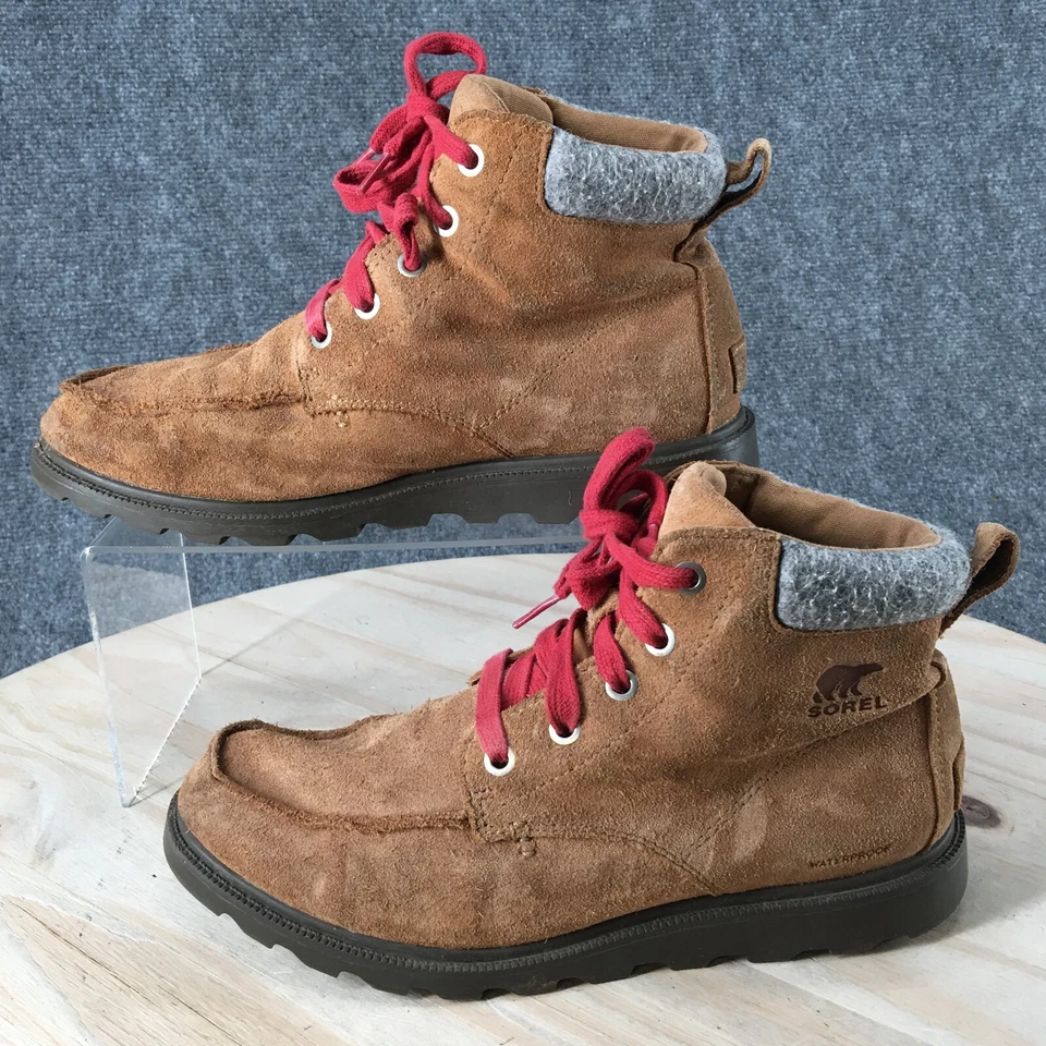 Botas Sorel Para Hombres 5 Madson Cuero Marrón Nieve Sin usar, en caja, Puntera Con cordones Informales Cómodas Foto 2 de 4