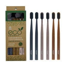100 Eco-friendly Cedarwood Toothbrushes 6 Pack 