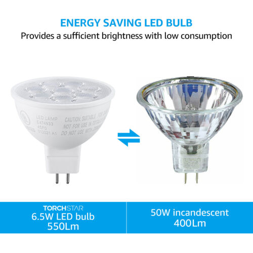 6-Pack 6.5W MR16 LED Bulb, GU5.3 Bi-Pin Base Spotlight Lamp Bulb, 5000K Daylight - Picture 3 of 7