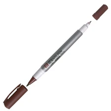 Sakura Identi-pen Double Tip Permanent Marker, Fine/Ex Fine, Brown, Pack of 5