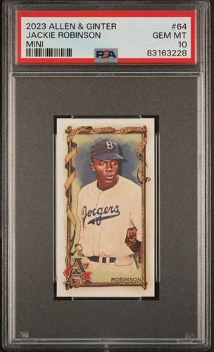 2023 Topps Allen & Ginter Jackie Robinson Mini #64 PSA 10 EDELSTEINE NEUWERTIG Dodgers