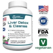 Liver Cleanse Detox & Repair - Milk Thistle, Artichoke Extract, Dandelion Root