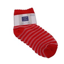 NWT Janie And Jack Socks 2T-3 Red Mesh Knit Scalloped Edges Cotton Blend Stretch