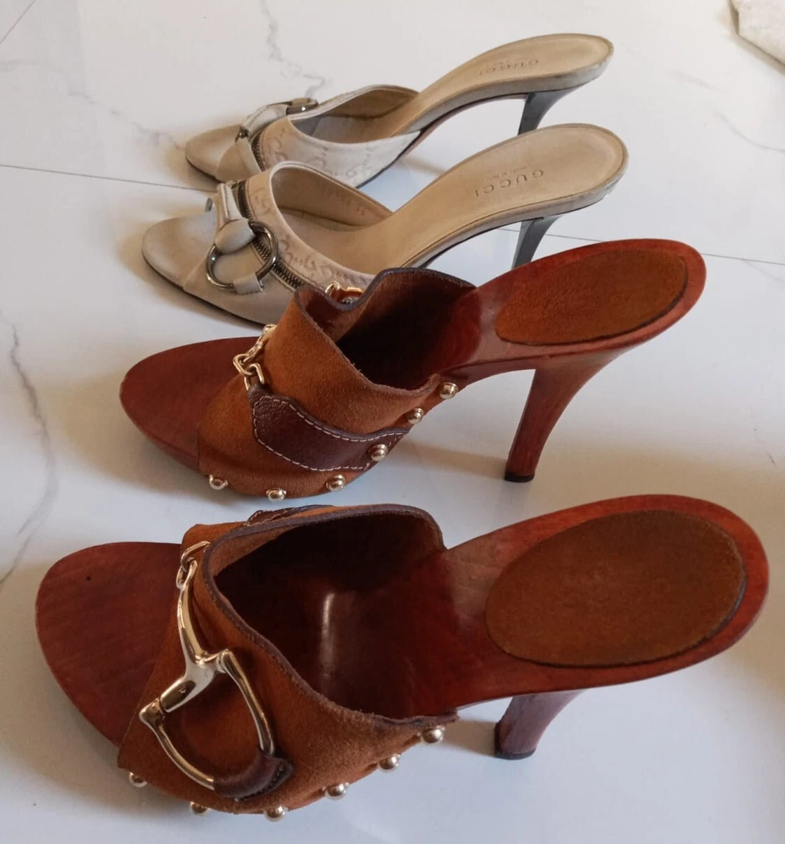 Gucci horsebit leather heel mules 36 EU