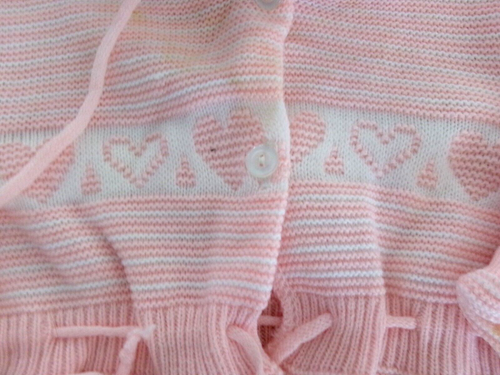 VINTAGE CHILDREN’S CLOTHING; PINK KNIT BUNTING, 3 PC YELLOW PLAYSUIT - Picture 4 of 13