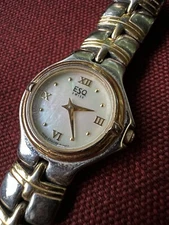 Vintage ESQ by Movado Swiss Ladies Watch 100238A Mother of Pearl Two Tone