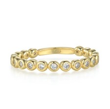 Ladies 18 Carat Gold Vermeil & 925 Sterling Silver  White Sapphire Eternity Ring