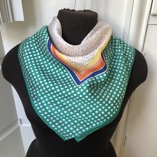 Vintage Chabot Freres Cheerful Polka Dot Rayon Blend Square Scarf