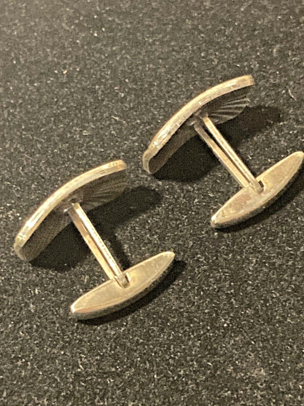 Vtg Pair Art Deco Style Rectangular Cufflinks But… - image 5