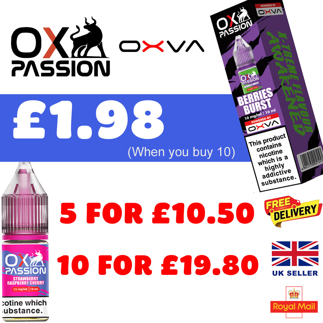 OXVA OX PASSION Nic Salt E Liquid Vape Juice 10ml | eBay UK OXVA OX PASSION Nic Salt E Liquid Vape Juice 10ml | eBay UK