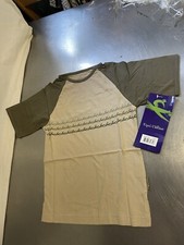 Equi-Theme 140 Cms/10  YrsUnisex T Shirt Khaki Green And Beige Children&rsquo;s #T8/9