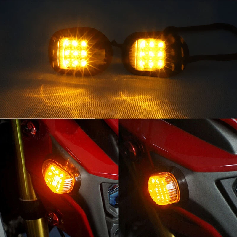 Universal Motorcycle Flush Mount LED Turn Signals Indicator Blinker Amber Lights - Image 4 of 4