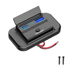 Dual Quick Charge 3.0 RV USB Outlet Panel Wall Mount 12 Volt USB Outlet Car A...