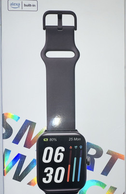 Veryfit 1.95in Smart Watch Alexa Bluetooth Call HR & SpO2 Waterproof Black