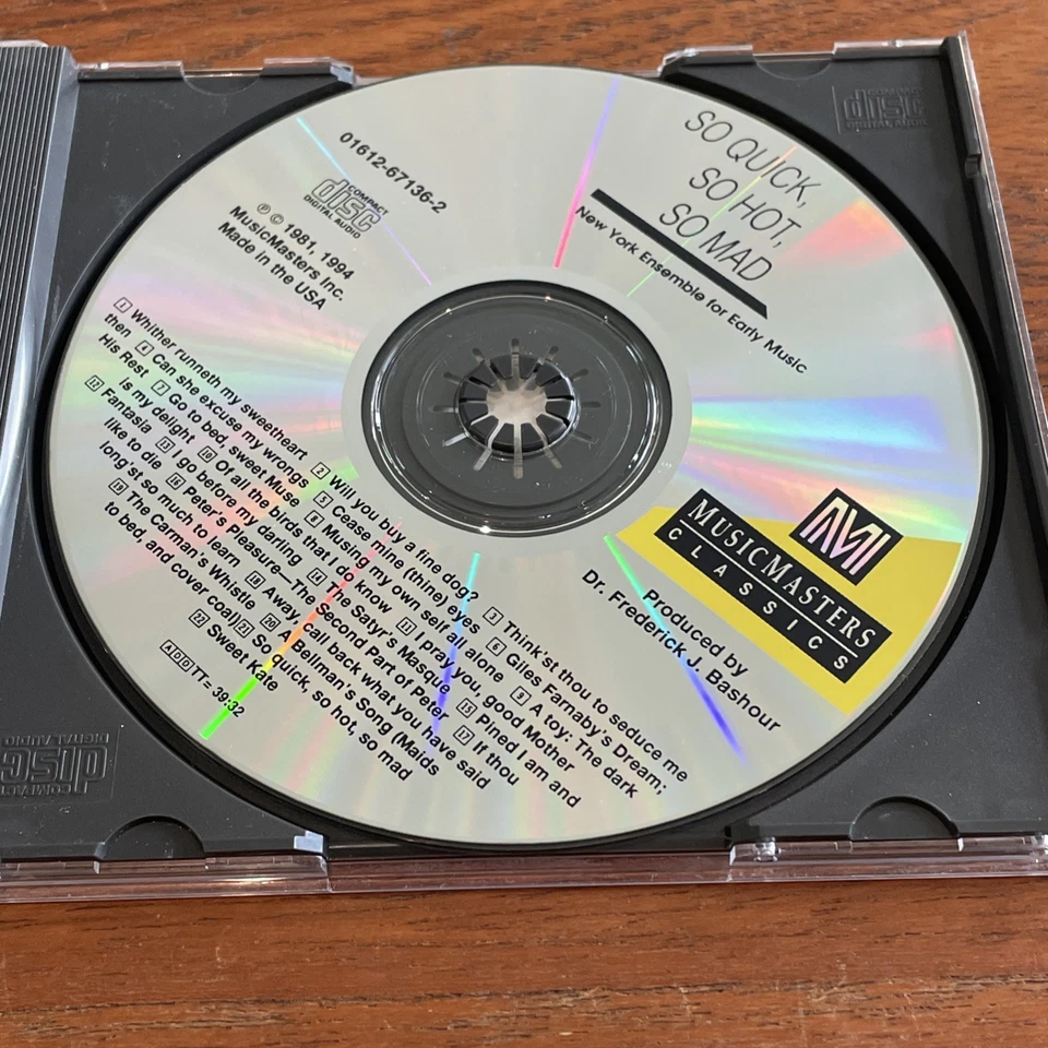 So Quick, So Hot, So Mad : New York Ensemble for Early Music (CD) - Good - Image 3 of 4