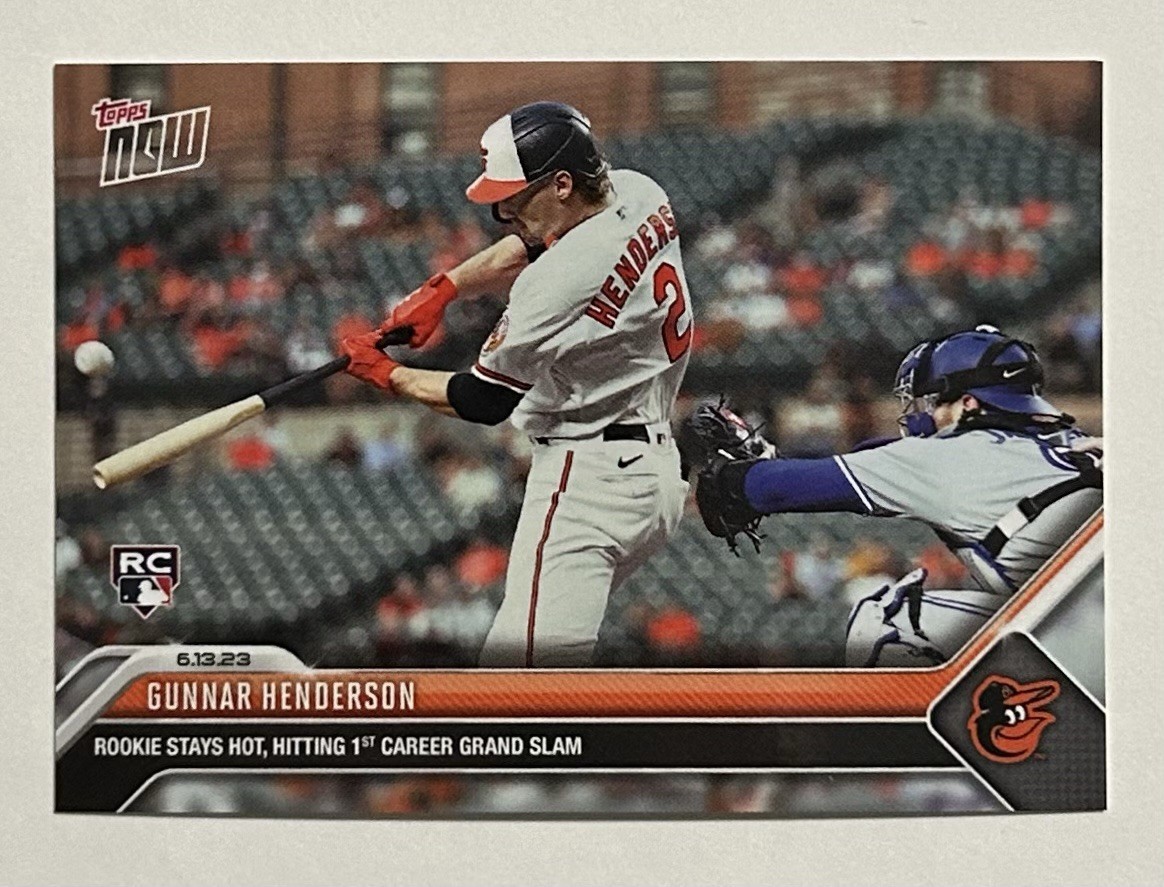 2023 Topps Now #436 Gunnar Henderson 1st Grand Slam Baltimore Orioles PR 3409