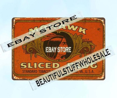 ebay tobacco Mohawk Chief Tobacco smoking cigar bar wall tin sign
