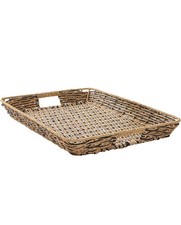 Large Woven Rattan Style Rectangular Tray 21x15 Decorative Serving  Storage