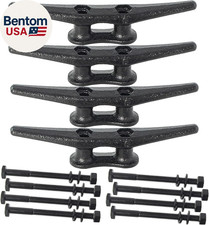 Dock Cleats 6/8/10 Inch with Hardware,Electrophoretic Coated Black Boat Cleat Do