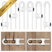 Cabinet Locks Baby Proofing Child Safety Locks 6 Pack White Drawer Latches