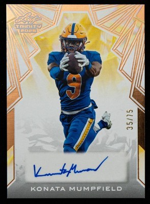 Konata Mumpfield Auto 35/75 2025 Leaf Trinity Football Rams Panthers