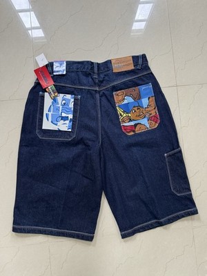 Vintage Platinum Fubu Fat Albert Denim Jean Shorts Men s 38 Baggy Hip Hop Skater