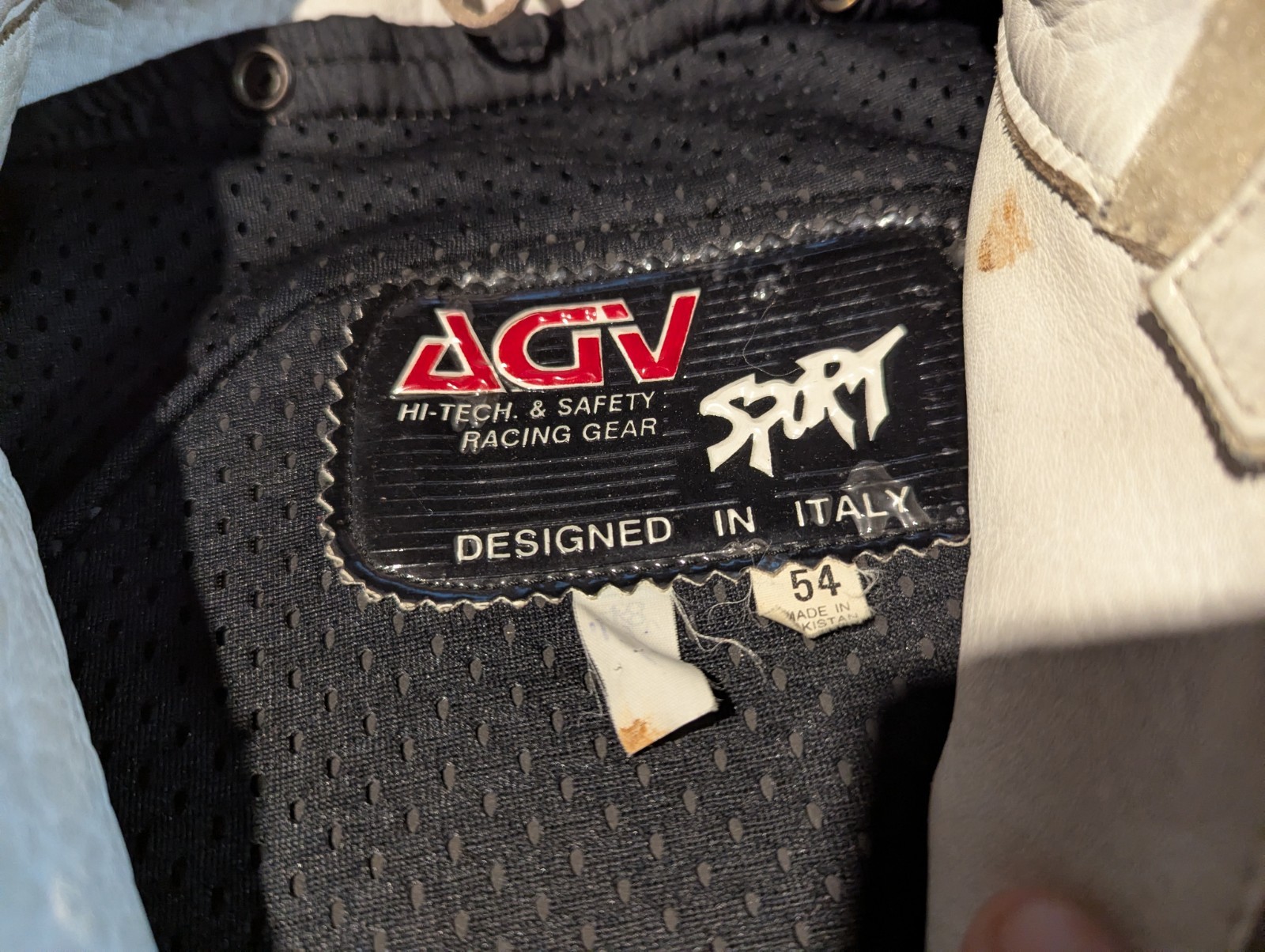 AGV Sport Jacket Mens EU 54 Leather Motorcycle Racing Coat Unpadded - second product detail image