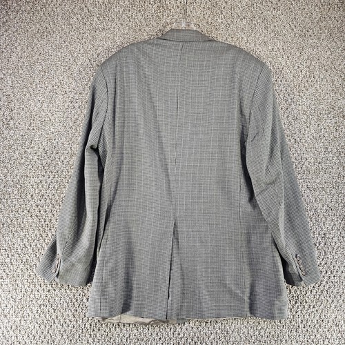 Chaps Ralph Lauren Wool/Silk Blazer Jacket Mens 42L Two Button Houndstooth - Picture 8 of 12