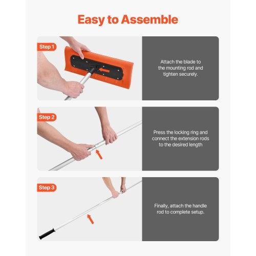 VEVOR Snow Roof Rake, 17.7 in Foam Blade, 7.3-18.4 ft Adjustable Roof Snow Scrap