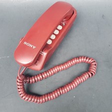 Vintage Sony IT-B5 Corded Maroon Push Button Telephone Wall Mount or Desktop
