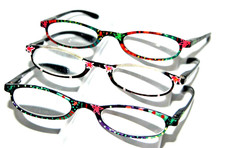 3 thin READING GLASSES Quality Compact Womens Girls fashion multicolors 2.50