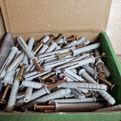 M8 x 60 mm HAMMER IM RAHMEN BEFESTIGUNGEN NYLON MAUERWERK DÜBEL & SCHRAUBEN Box 100 Stück
