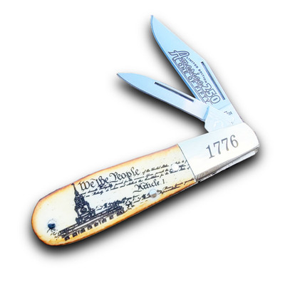BEAR & SON CUTLERY USA WE THE PEOPLE CONSTITUTION AMERICA 250 BONE BARLOW KNIFE