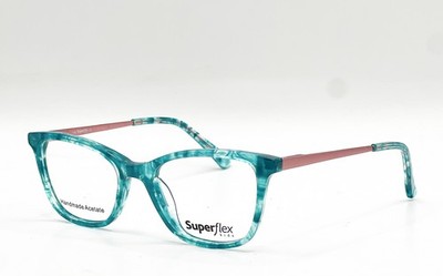 NEW SUPERFLEX SFK-274 S404 AQUA ROSE AUTHENTIC EYEGLASSES 47-17