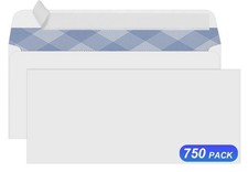 750 10 Security Envelopes, Self Seal Windowless Envelopes, Security Tint Patt...