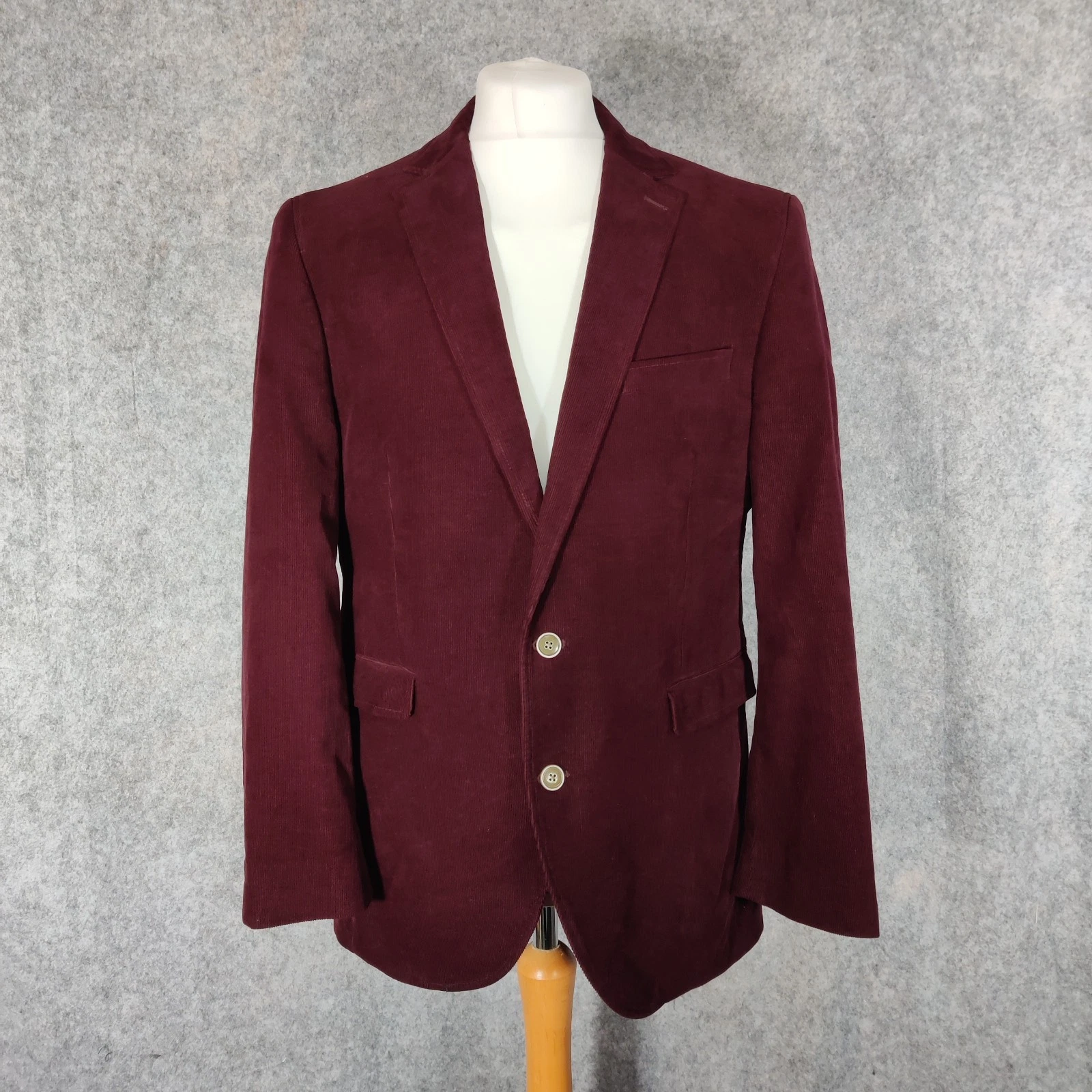 Brook Taverner Jacket Mens Size 42R Red Corduroy Cord Blazer Burgundy Tailored
