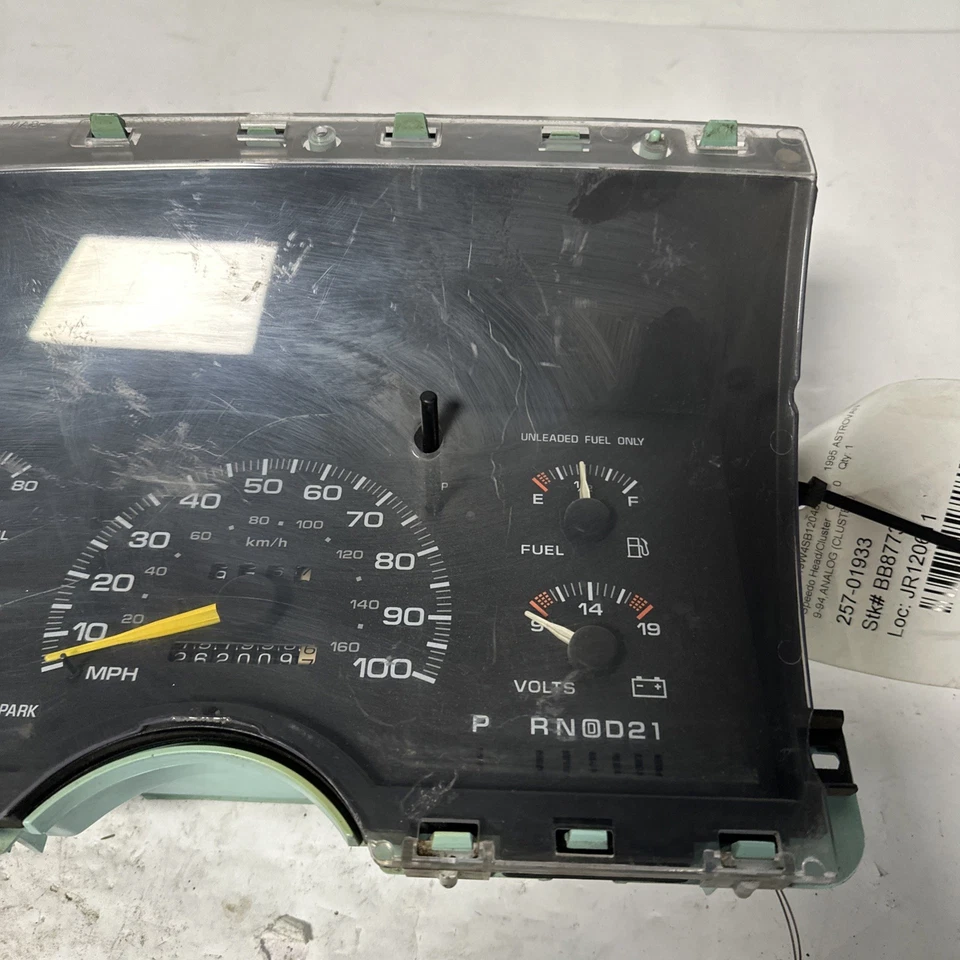 1995 CHEVROLET ASTRO INSTRUMENT CLUSTER SPEEDOMETER OEM 257-01933 Q4 Foto 4 de 4